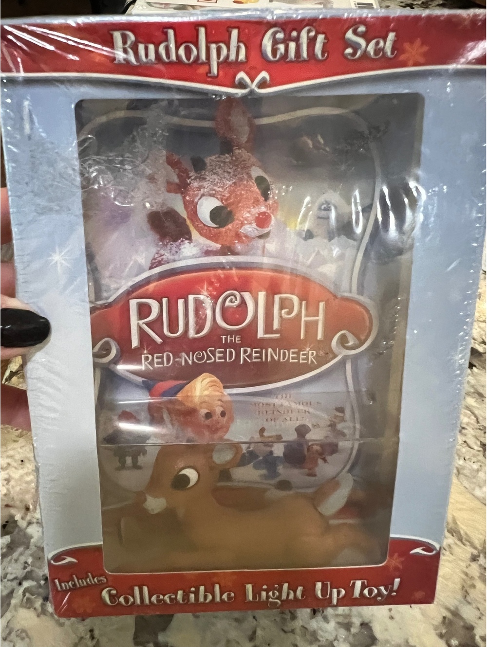 New 2007 Rudolph Red Nose Reindeer Gift set DVD Rudolph toy lights up